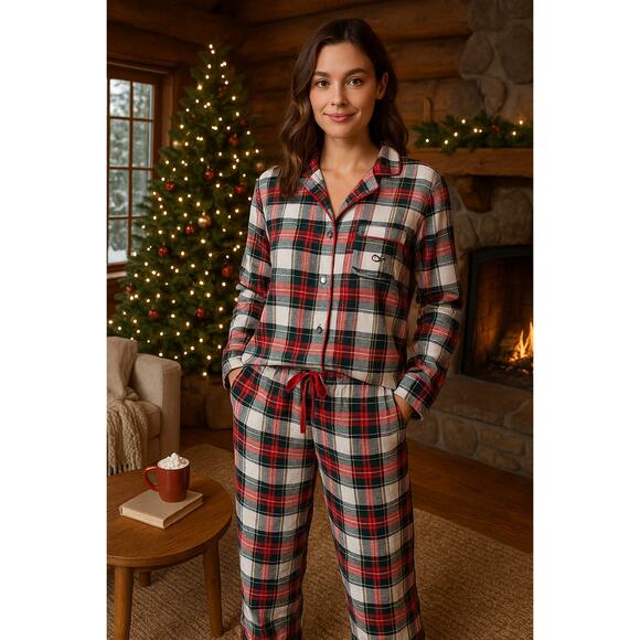 Vineyard Vines Flannel Plaid Pajama Set – Size Small – Holiday Tartan Plaid - Picture 1 of 7